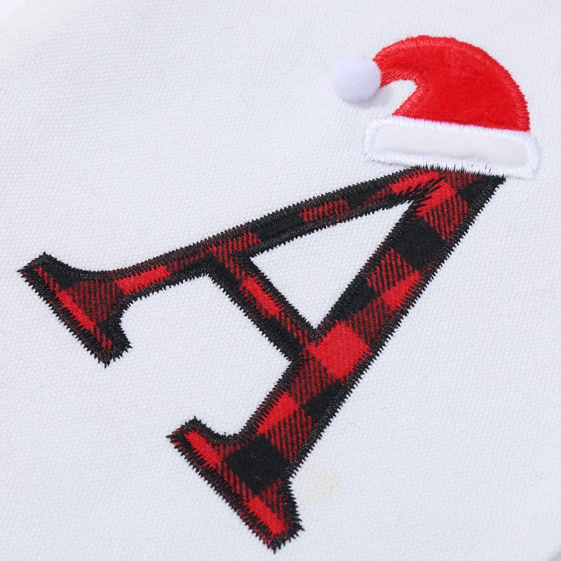 SIRIPHUM 20 Inches Initial Monogram Embroidered lettetr Christmas Stocking - Image 4